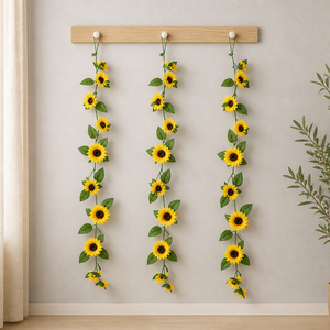 Großhandel Hochwertige Künstliche Sonnenblumen-Girlande 2,3m Seidengirlande Rustikale Biegbare Hochzeitsbogen-Kulisse Party Heim-Deko Blume - Product Image 5