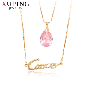 46650 Xuping jóias moda venda quente de alta qualidade elegante 18K ouro personalidade diamante cadeia <span class=keywords><strong>Cancer</strong></span> colar para a mulher - Product Image 1