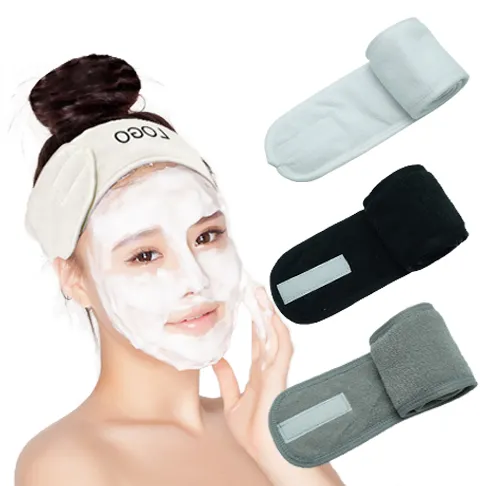 Diadema deportiva elástica de microfibra suave para el cuidado de la piel, accesorio para la cabeza con Logo personalizado, para Spa