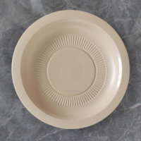 Boîte à lunch jetable ronde de 10 pouces en fibres végétales pour décoration de jardin et utilisation intérieure en bambou