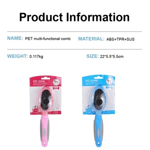 Peigne multifonctionnel 2-en-1 pour animaux de compagnie <span class=keywords><strong>Brosse</strong></span> de toilettage pour animaux de compagnie Peigne autonettoyant pour chiens et chats <span class=keywords><strong>Brosse</strong></span> à poils Outil de toilettage essentiel pour animaux de compagnie - Product Image 6