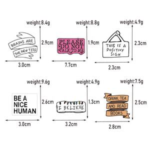 Trích Dẫn Biểu Ngữ Trâm Đơn Giản Gói Hat Men Pin Thư Nói Ve Áo Đồ Trang Sức Quà Tặng Huy Hiệu Biểu Tượng Pin - Product Image 6