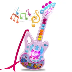 2023 yeni kız erken müzikal eğitici oyuncaklar küçük karikatür plastik gitar oyuncak