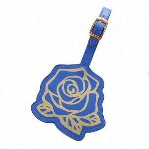 Étiquette de bagage en cuir PU en forme de rose personnalisée, très vendue, pour cadeaux - Product Image 1