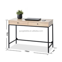 Escritorio para PC con Marco de Madera Toshuo, Superficie de Madera Simple para Oficina en Casa y Sala de Estudio