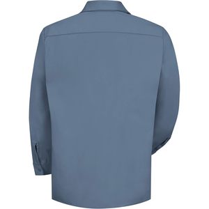 Red Kap Men's Long Large Workshirt Postman Blue Algodón resistente a las arrugas para ropa de trabajo - Product Image 1