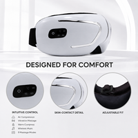 Masque de massage oculaire avec compresse chaude, compression d'air et vibration, appareil portable argenté pour le soin des yeux