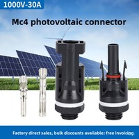 Connecteur solaire photovoltaïque DC1000V 30A, protection IP67, ignifuge UL94-V0, bornes en cuivre mâle et femelle 1P, boîtier PC/PPO