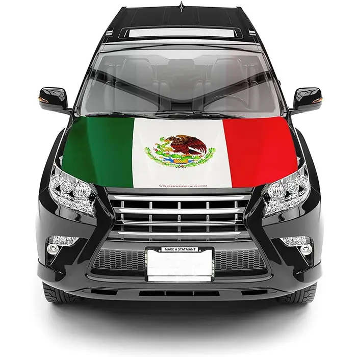 Capa de carro elástica mexicana para decoração de carro, jogo de copo de palavras tamanho personalizado, bandeira nacional, tanque, equipe do país do México, tamanho personalizado, 2024, ideal para uso em jogos