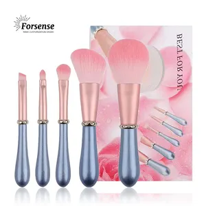 branded logo 5 piece in box colourful makeup brushes set with customize box cool travel brush with rhinestone brushes for powder