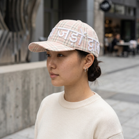 Gorra de Béisbol Personalizada al por Mayor con Bordado 3D en Relieve, Diseño a Cuadros, Visera Curva de 5 Pulgadas, Ajustable con Cierre a Presión, Unisex, de Algodón, Estilo Deportivo OEM