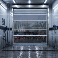 Porte à enroulement rapide automatique en PVC imperméable à haute vitesse avec rideau transparent pour lavage de voitures, directement de l'usine WUXI