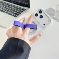 Support de téléphone portable magnétique avec logo personnalisé, sangle en tissu tressé colorée, support de téléphone portable pour téléphone mobile