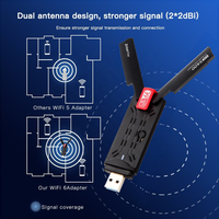 Adaptador USB 3.0 WiFi 6E, Dongle Wifi AX5400, Sin Controladores, Triple Banda, Conexión Simultánea, Plug&Play, RTL8832CU, Adaptador de Red Inalámbrica
