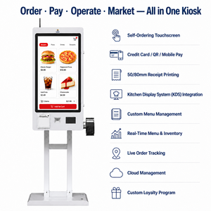 Kiosque de commande automatique à écran tactile 27/32 pouces pour KFC, <span class=keywords><strong>McDonald</strong></span>'s, café, avec lecteur QR et imprimante thermique 58/80 mm - Product Image 2