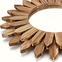 Miroir mural personnalisé avec cadre rond en bois léger, sans alimentation électrique, parfait pour la décoration intérieure, miroir mural en bois en forme d'arche