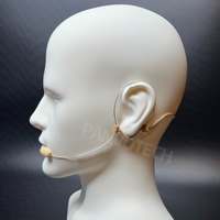 Panvotech Portable Mini filaire simple oreille scène visage Beige casque micro Microphone pour culte pasteur prédication