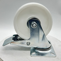 Roue pivotante à frein VIMA Heavy Duty de 5 pouces en PA blanc, capacité de 200 kg, pour chariot industriel, certifiée EN12532