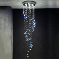Éclairage décoratif personnalisé Villa Escaliers Hôtel Papillon coloré Led Cristal Longue Escalier en spirale Lustre