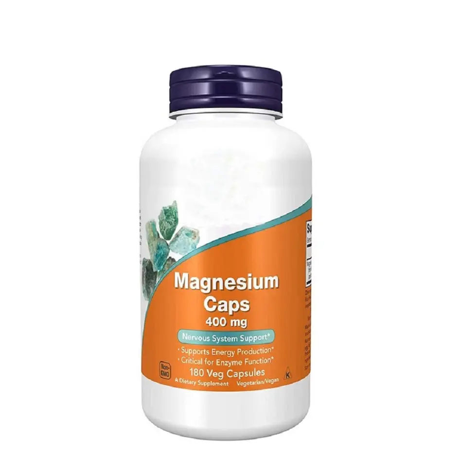 Mineral Supplements 400 mg Magnesium Capsules with Enzyme Function* Nervous System Support