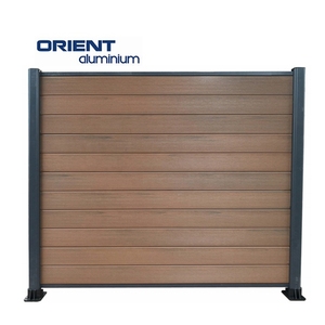 La barrière extérieure d'intimité de mur de WPC lambrisse le panneau composé en plastique en <span class=keywords><strong>bois</strong></span> noir <span class=keywords><strong>2m</strong></span> et les poteaux en aluminium - Product Image 5