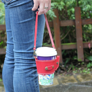 Manchon écologique pour tasse de thé au lait, manchon pour tasse avec poignée en cuir, manchon pliable pour bouteille, isolant thermique et anti-brûlure - Product Image 2