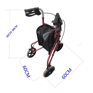 Déambulateur léger à 3 roues pour personnes âgées, aide à la mobilité <span class=keywords><strong>pliable</strong></span> avec sac de rangement, déambulateur médical à hauteur réglable - Product Image 5