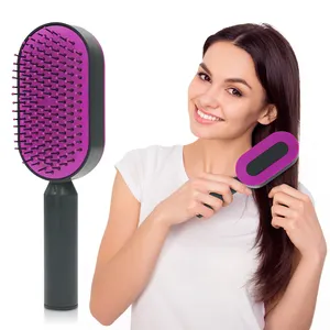 Yeni ürün fikirleri 2024 otomatik Hairbrush Detangler Sclap masaj kendini temizleme saç fırçası seti 3d hava kadınlar için