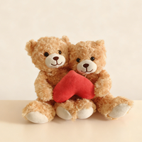 Jouets en peluche personnalisables pour couples, ours adorables avec détails de cœur personnalisés pour les cadeaux d'anniversaire, cadeaux romantiques