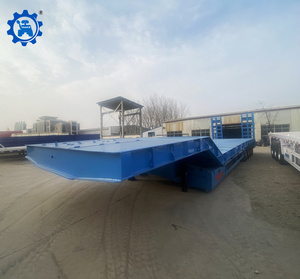 Semirremolque de plataforma baja/cuello de cisne de <span class=keywords><strong>13m</strong></span> con 3/4 ejes para transporte de maquinaria de movimiento de tierras - Product Image 4