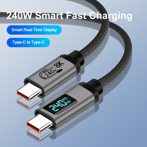 Cable de Carga Rápida USB4 Tipo-C a Tipo-C de Alta Calidad, 240W, 8K, 40Gbps, con Revestimiento de Nailon para Teléfono, Auriculares y Reloj - Product Image 2