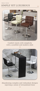 Fauteuils de salle à manger en cuir <span class=keywords><strong>blanc</strong></span> Chaises hautes de cuisine de luxe <span class=keywords><strong>Tabouret</strong></span> de bar <span class=keywords><strong>Tabouret</strong></span> de cuisine Chaises modernes Chaises îlots pivotantes - Product Image 5