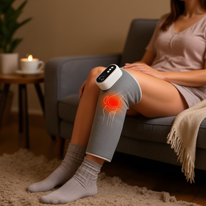 Masseur de jambes sans fil avec chaleur, 3 modes réglables, compression d'air, enveloppement pour cuisses, genoux et mollets, soulagement de la douleur, rechargeable par USB - Product Image 2