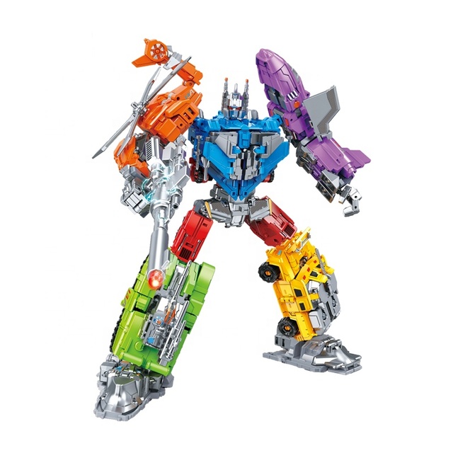 2024 Hot Sale 7 in 1 Assembled Robot Toy Carrier Deformation Toys Set Plastic Transformation Robot Transformed Car Toys for Kids