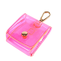 Sac de rangement transparent polyvalent en PVC Porte-monnaie avec bouton-pression pour un usage quotidien Mini pochette transparente personnalisée Commandes en gros disponibles