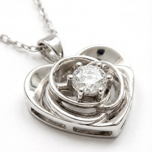 [Expo Hong Kong de Joyería Internacional] Collar de Amor con Corazón de Rosa, Chapado en Plata 925, con Circonita Cúbica y Pétalos Delicados - Product Image 2