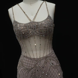 <span class=keywords><strong>Abito</strong></span> da sera a sirena blu chiaro con perline di lusso Dubai con cinturino in giacca lunghi abiti da festa nuziale Lsz192 - Product Image 6