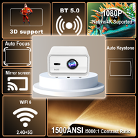 Véritable Projecteur Vidéo 4K 1500 ANSI avec Écran Miroir, Projecteur de Cinéma Intelligent Android 12, Mini-Projecteur Cubelite 4K 1080P