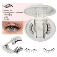 Cils magnétiques doux réutilisables avec une forte force magnétique, imperméables et longue durée, avec applicateur, sans colle, courbure D