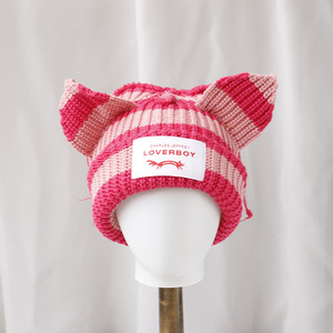 Einzelhandel und Großhandel Katzenohren Grobstrick-Mütze Lustige Mütze Flauschige Winter Süße Fuchsohr-Kappe Warme Strick-Häkelmütze - Product Image 6