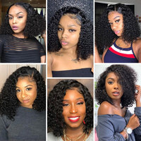 Perruques Courtes Bob Pixie Ondulées Prêtes à Porter, Cheveux Humains, Lace Front, Sans Colle, pour Femmes Noires, Cheveux Vietnamiens Bruts