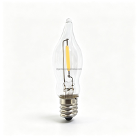 Ampoule LED E12, C18, Ampoule à filament en verre transparent en forme de flamme, 120V, Lumière blanc chaud, Ampoule décorative pour suspension