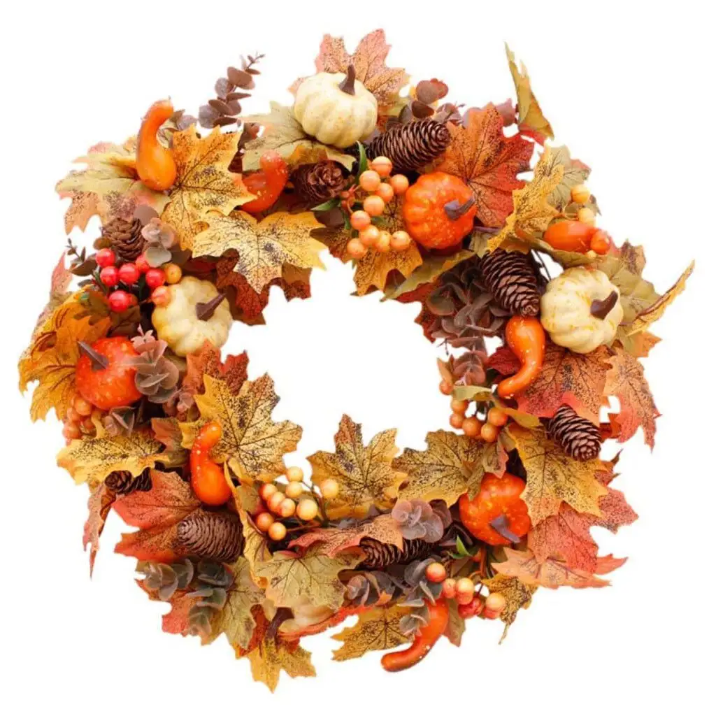 2022 wholesale artificial flower and fruit christmas wreaths and garland front door large 50cm halloween decorations outdoor