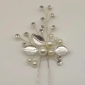 Kristall Hochzeit Haarschrauben für Braut Hochzeit Haarzubehör Barrettes Perlen Brauthaar-Clip Silber/Gold/Rosen Gold