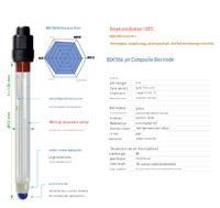 Testeur de pH à électrode en verre haute température certifié CE, capteur de pH RS485, détecteur de pH industriel personnalisable