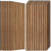Panneaux muraux acoustiques en PVC, fibre de polyester, grain de bois pour l'absorption acoustique intérieure, pour chambre à coucher, salon, salle de conférence