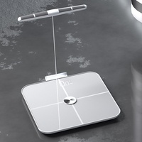 Balance connectée rotative à huit électrodes pour la mesure de la graisse corporelle à domicile, contrôle par application, mesure de la perte de poids, alimentée par 4 piles 1,5 mAh