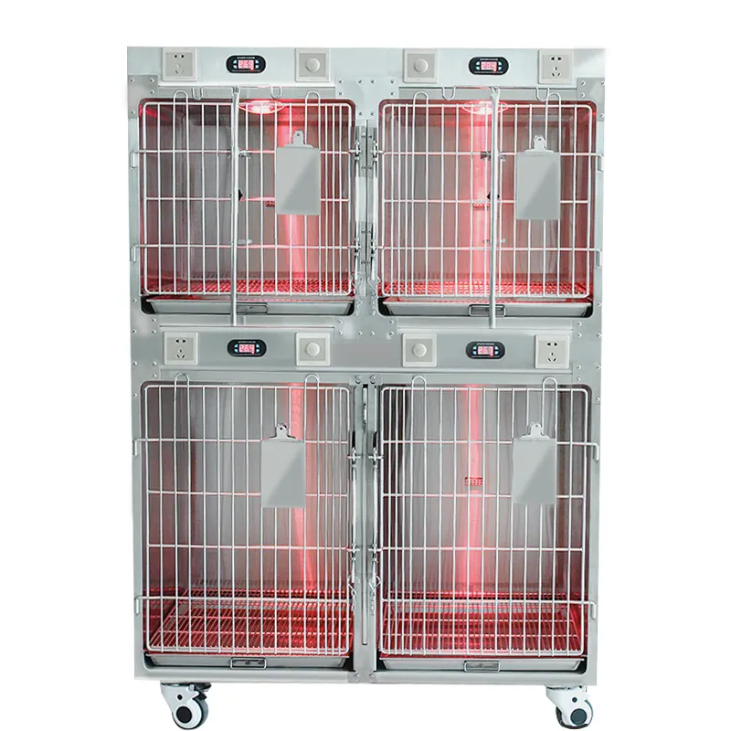 Hôpital pour animaux vétérinaires équipement de clinique animal de compagnie chat chien oxygène acier inoxydable cage pour animaux de compagnie