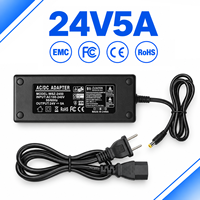 Adaptateur secteur de bureau certifié CE 24V 5A 120W avec protection contre les surcharges, idéal pour imprimantes tout-en-un et kits de vidéosurveillance 16 canaux (ODM/OEM)