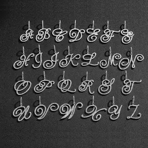 हिप हॉप मिश्र धातु सोना मढ़वाया स्फटिक क्यूबिक जिक्रोन क्रिस्टल हार 26 अंग्रेजी वर्णमाला अक्षर ए-जेड प्रारंभिक लटकन पुरुष हार